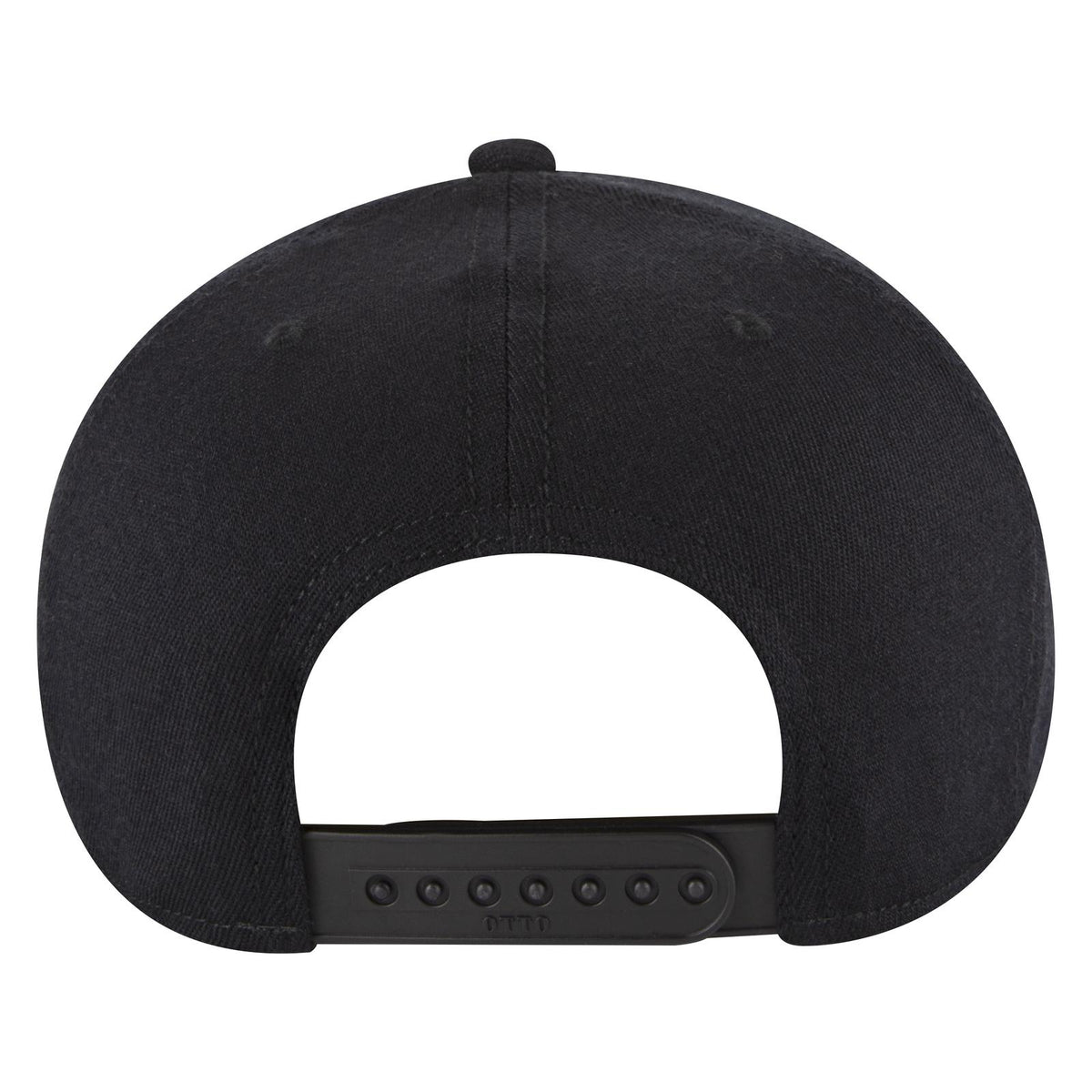 Rear View of 003 - Black OTTO CAP "OTTO COMFY FIT" 6 Panel Pro Style Snapback Hat