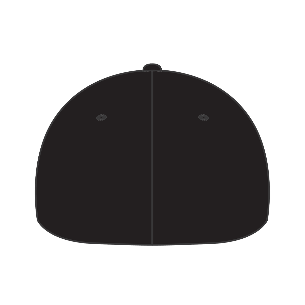 Rear View of 003 - Black OTTO CAP "OTTO FLEX" Fitted 6 Panel Low Profile Baseball Cap