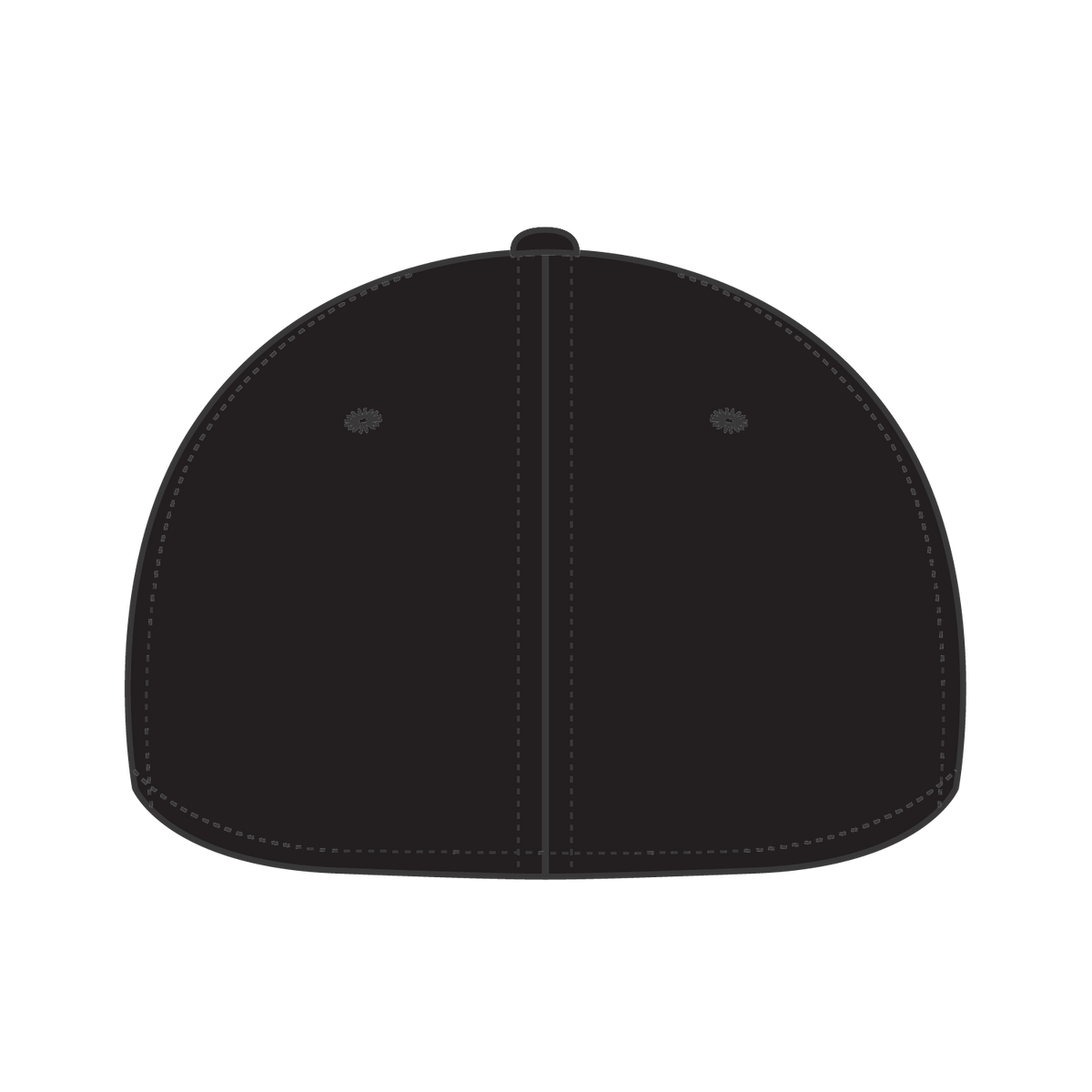 Rear View of 003 - Black OTTO CAP "OTTO FLEX" Fitted 6 Panel Low Profile Baseball Cap