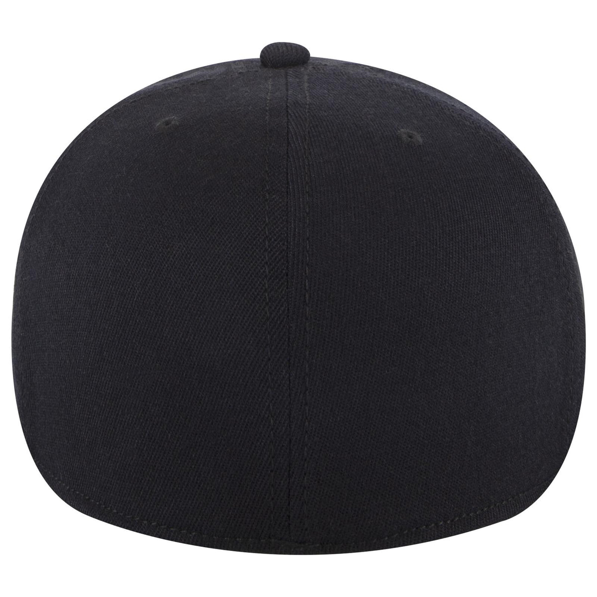 Rear View of 003 - Black OTTO CAP "OTTO FLEX" Fitted 6 Panel Pro Style Baseball Cap
