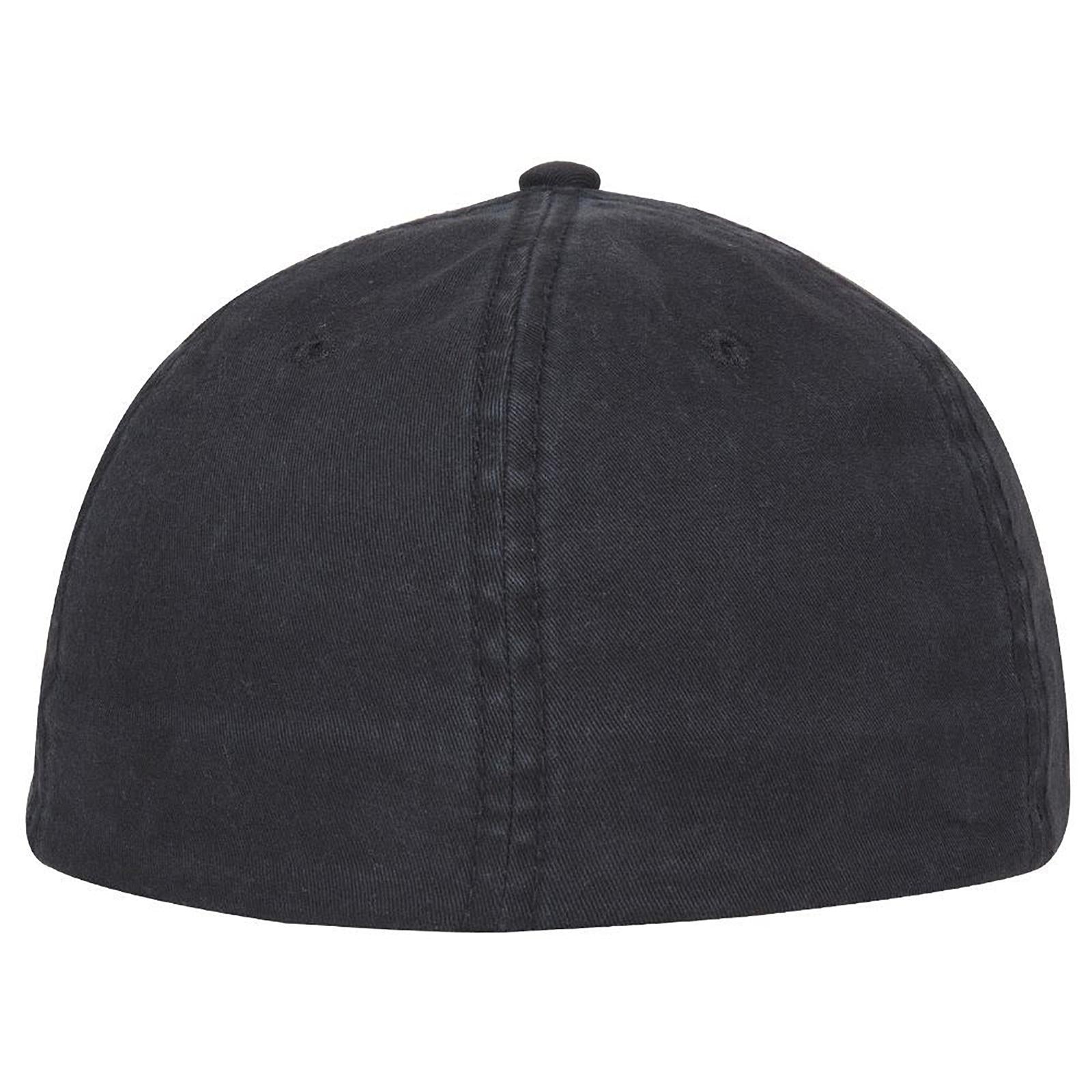 Rear View of 003 - Black OTTO CAP "OTTO FLEX" Fitted 6 Panel Slim Fit Low Profile Baseball Cap