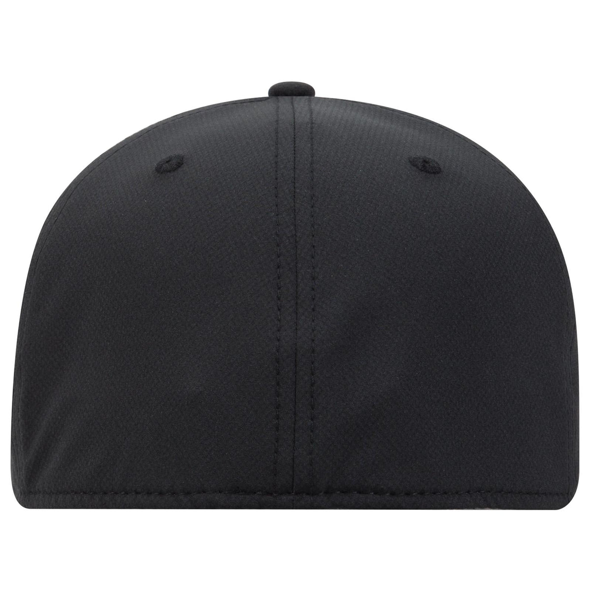 Rear View of 003 - Black OTTO CAP "OTTO FLEX" Fitted UPF 50+ 6 Panel Low Profile Baseball Cap