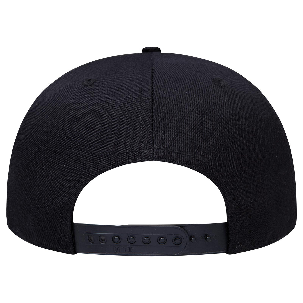 Rear View of 003 - Black OTTO CAP "OTTO SNAP" 5 Panel Pro Style Snapback Hat