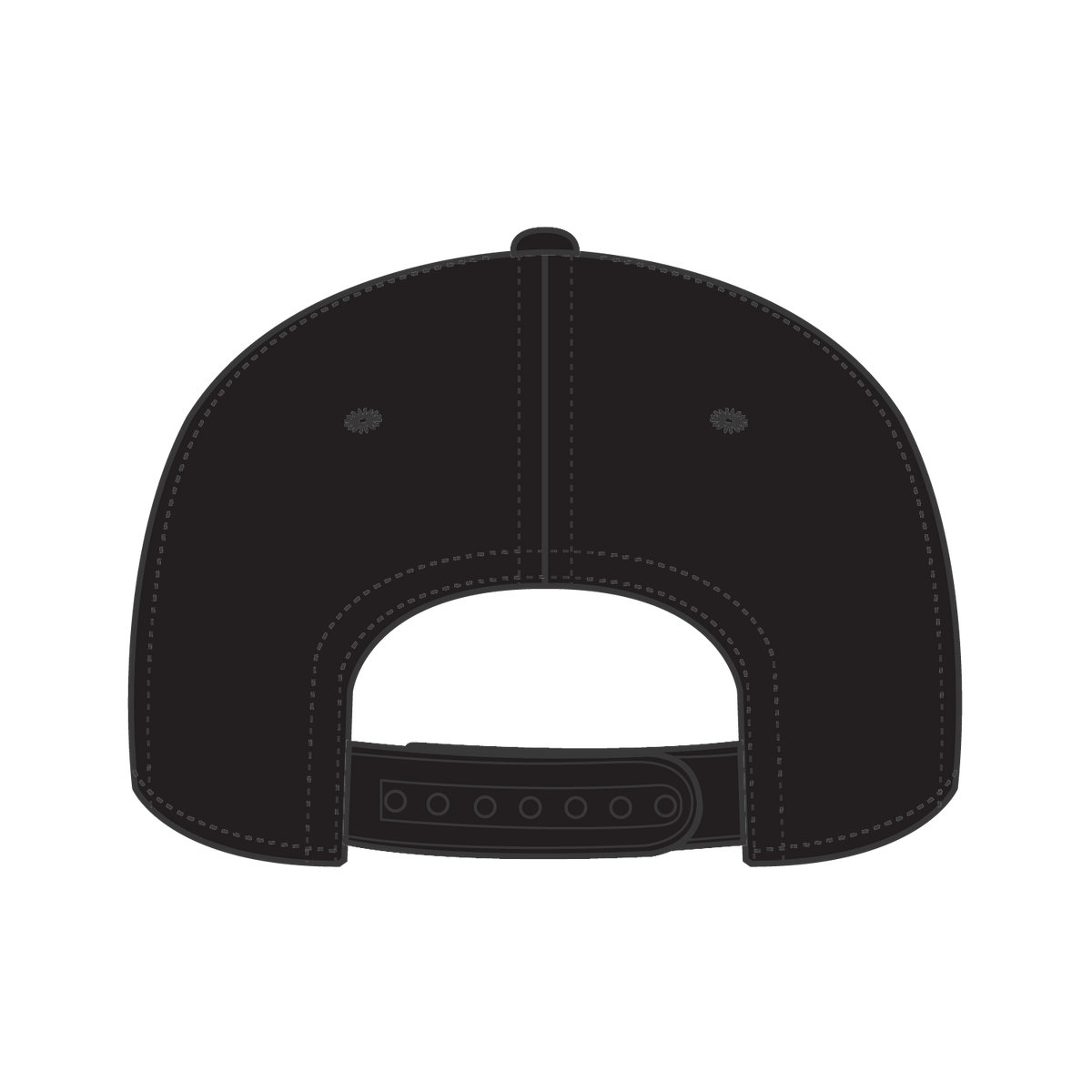 Rear View of 003 - Black OTTO CAP "OTTO SNAP" 5 Panel Pro Style Snapback Hat