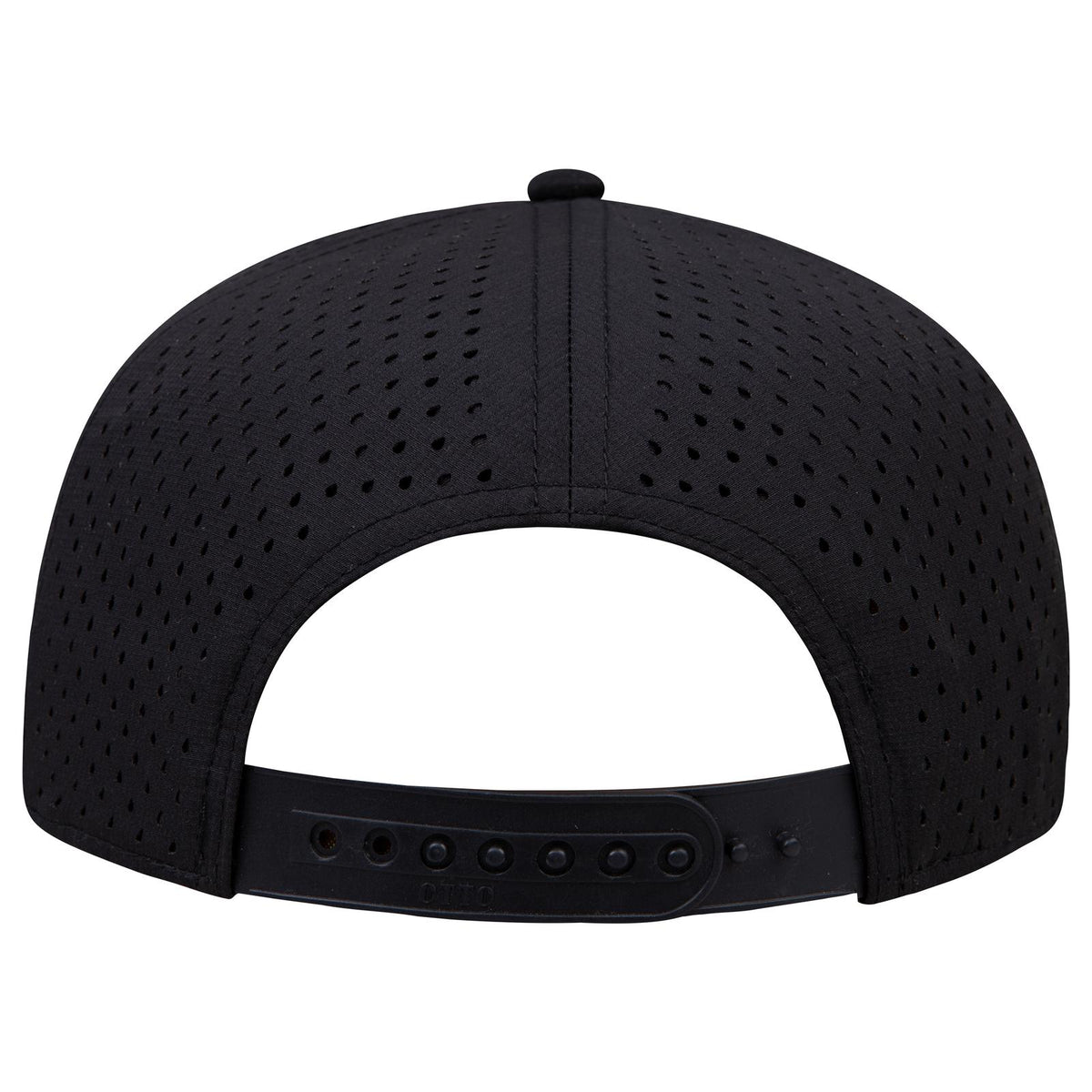 Rear View of 003 - Black OTTO CAP "OTTO SNAP" 5 Panel Pro Style Snapback Hat