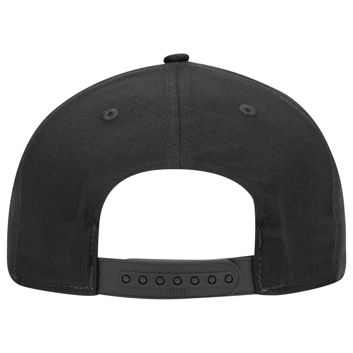 Rear View of 003 - Black OTTO CAP "OTTO SNAP" 5 Panel Pro Style Snapback Hat