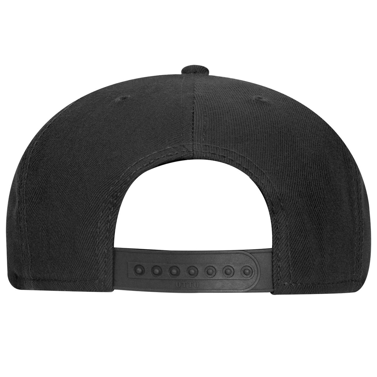 Rear View of 003 - Black OTTO CAP "OTTO SNAP" 6 Panel Pro Style Snapback Hat