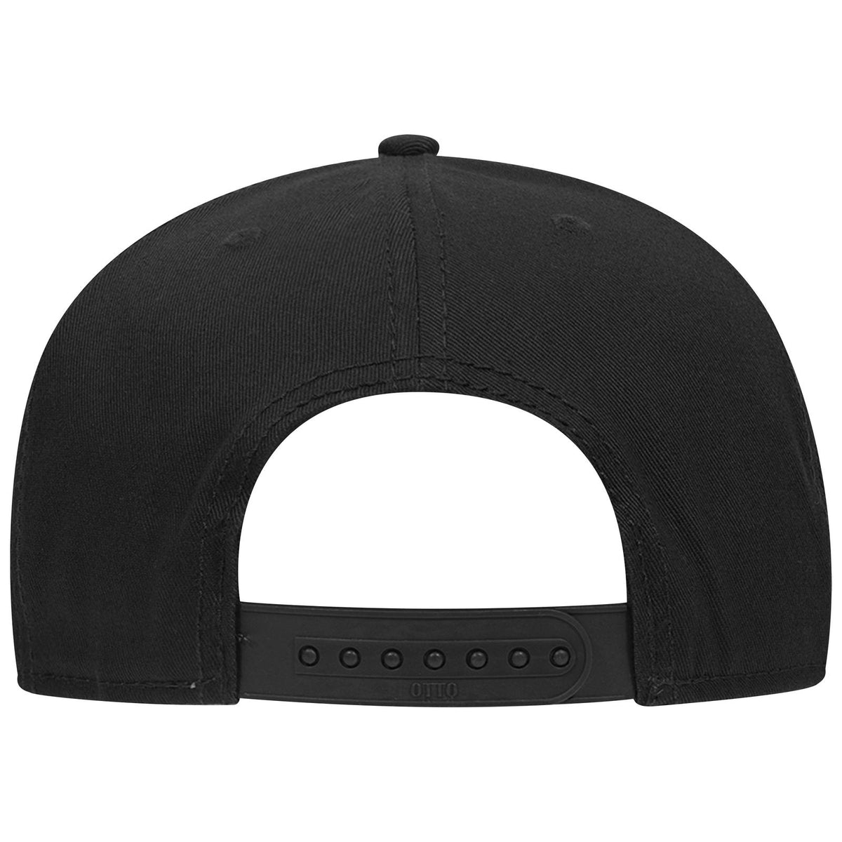 Rear View of 003 - Black OTTO CAP “OTTO SNAP” 6 Panel Pro Style Snapback Hat