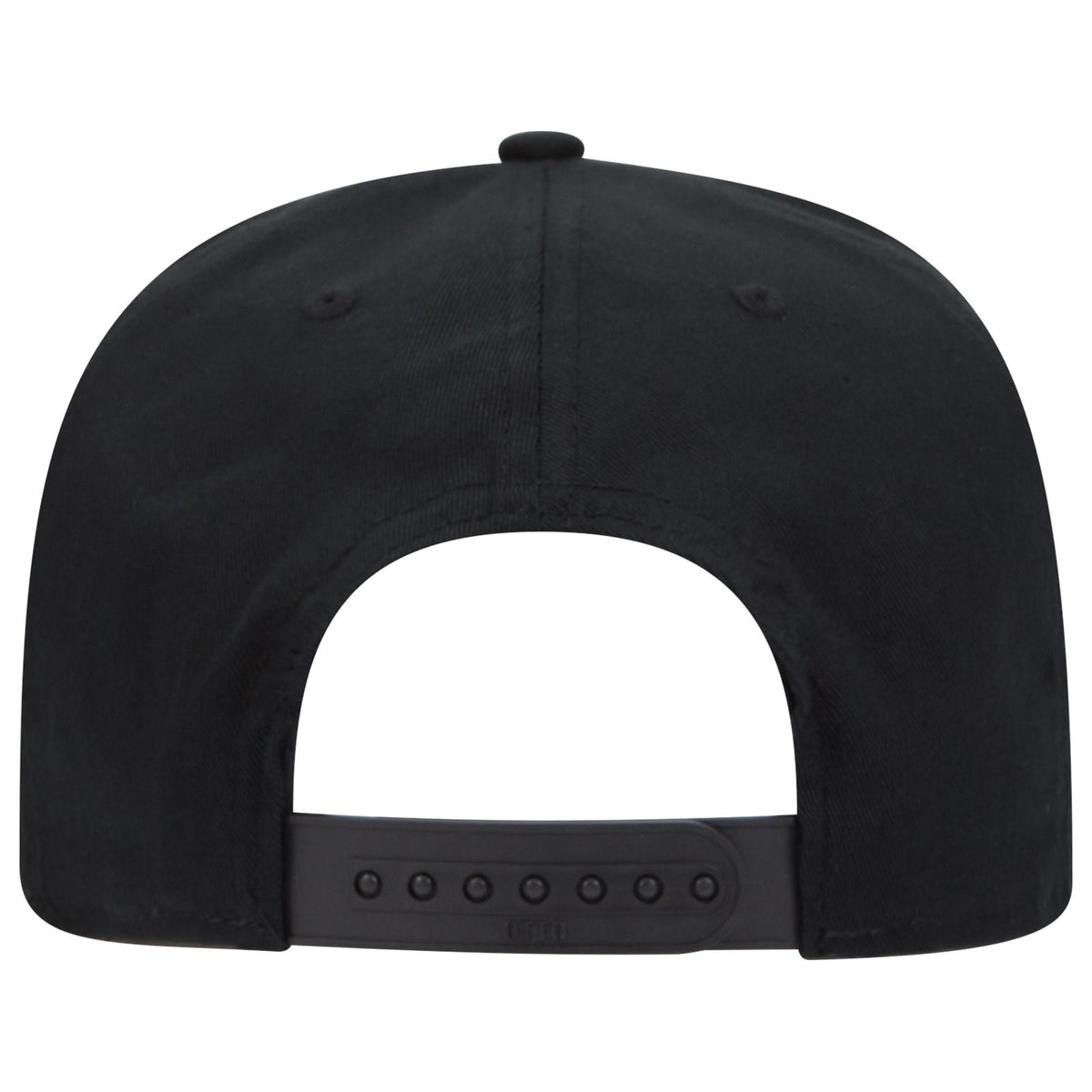 Rear View of 003 - Black OTTO CAP "OTTO SNAP" 6 Panel Pro Style Snapback Hat