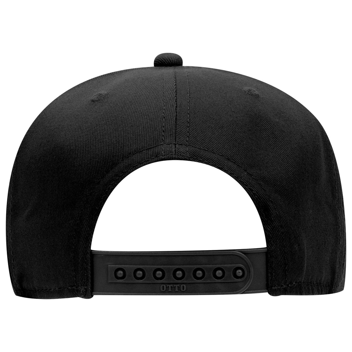 Rear View of 003 - Black OTTO CAP “OTTO SNAP” 6 Panel Pro Style Snapback Hat