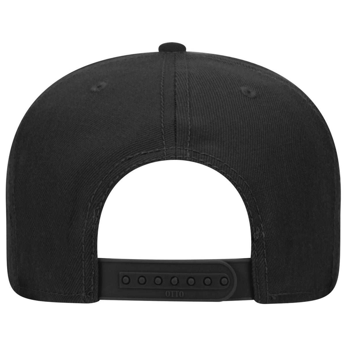 Rear View of 003 - Black OTTO CAP "OTTO SNAP" 6 Panel Pro Style Snapback Hat