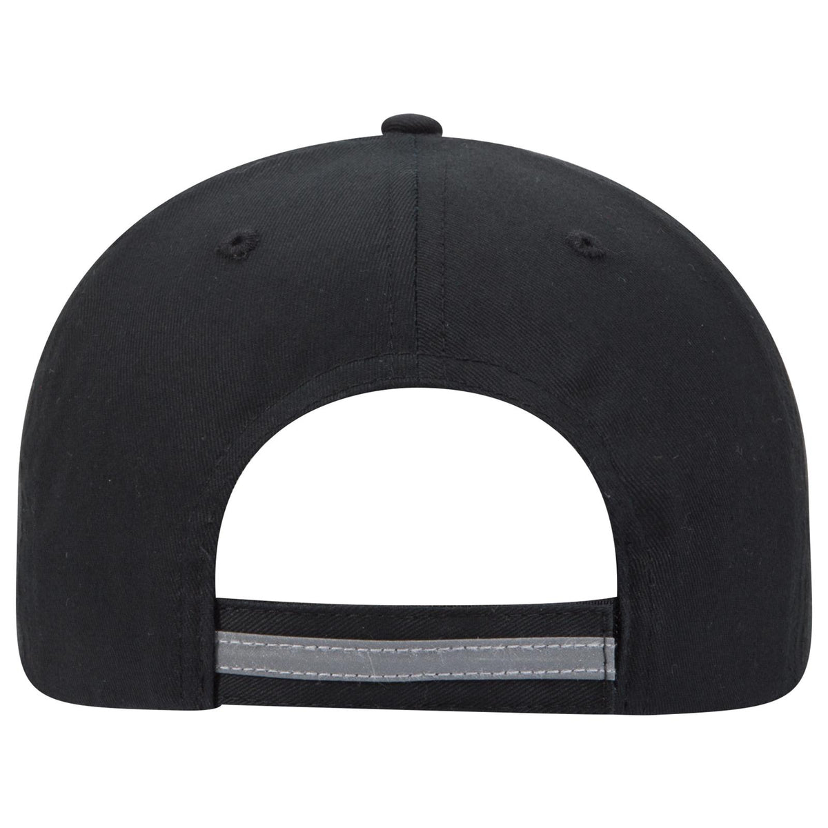 Rear View of 003 - Black OTTO CAP Reflective 6 Panel Low Profile Baseball Cap