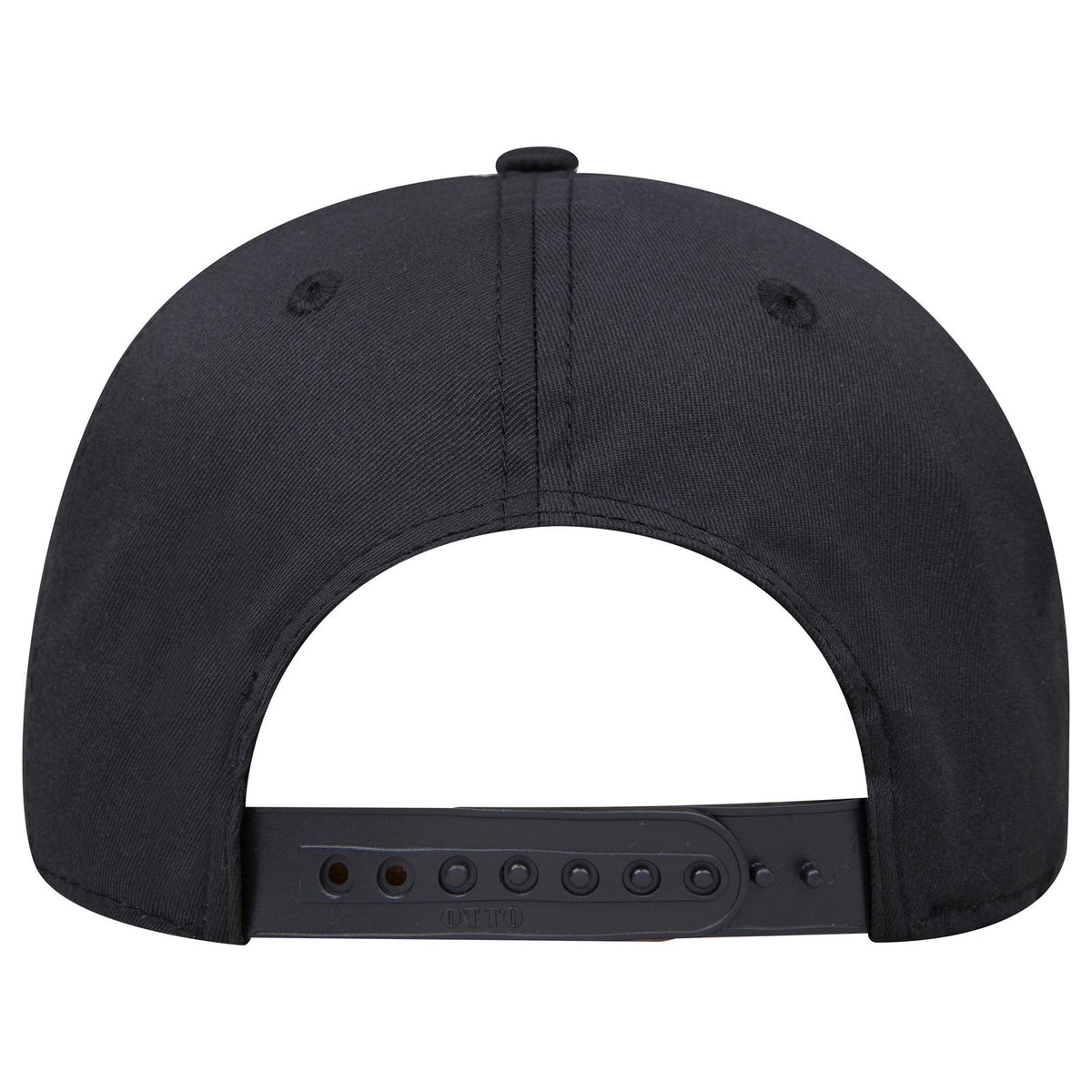 Rear View of 003 - Black OTTO CAP Seamless 6 Panel Mid Profile Baseball Cap
