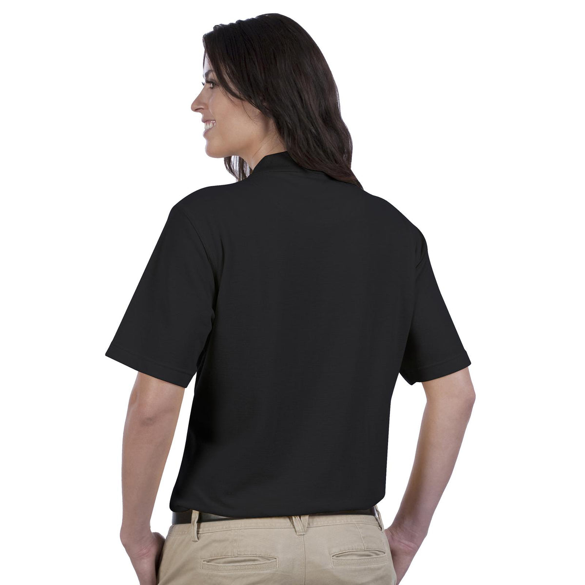 Rear View of 003 - Black OTTO Ladies' Comfortable Sport Shirt