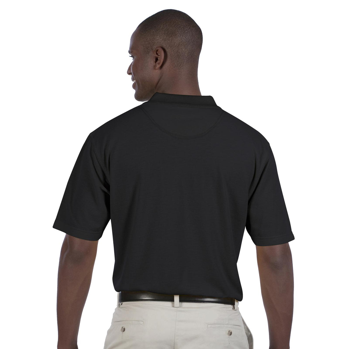 Rear View of 003 - Black OTTO Men's Comfortable Sport Shirt