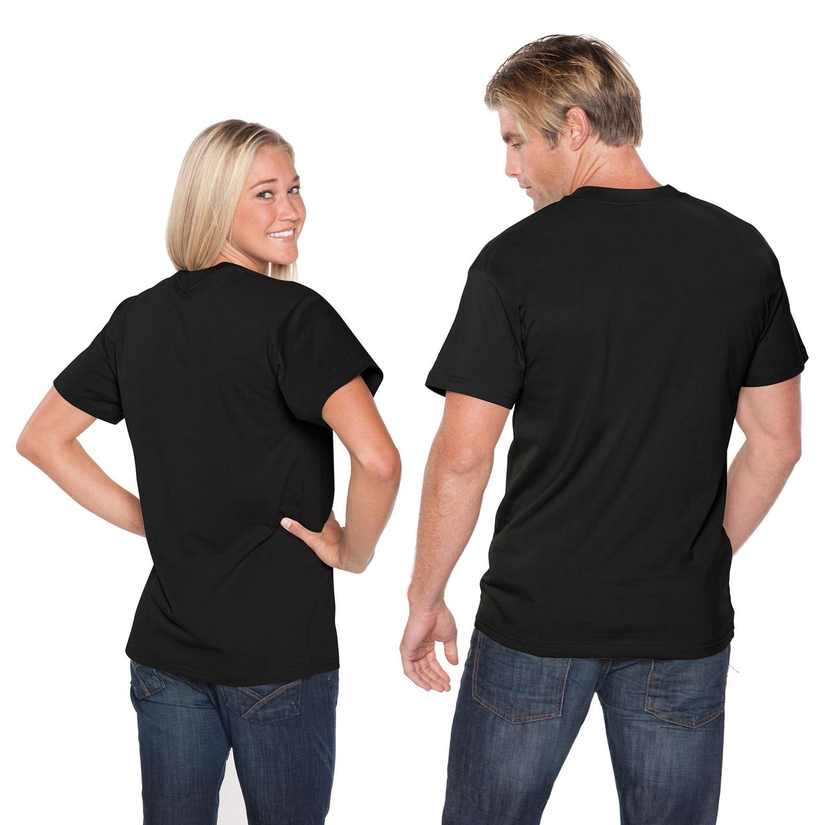 Rear View of 003 - Black OTTO Unisex Heavyweight Comfy Tee T-Shirt