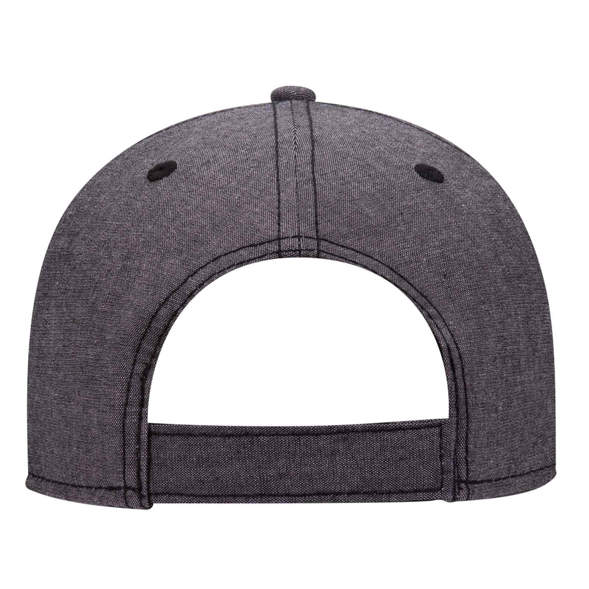 Rear View of 003A - Black OTTO CAP 6 Panel Low Profile Baseball Cap