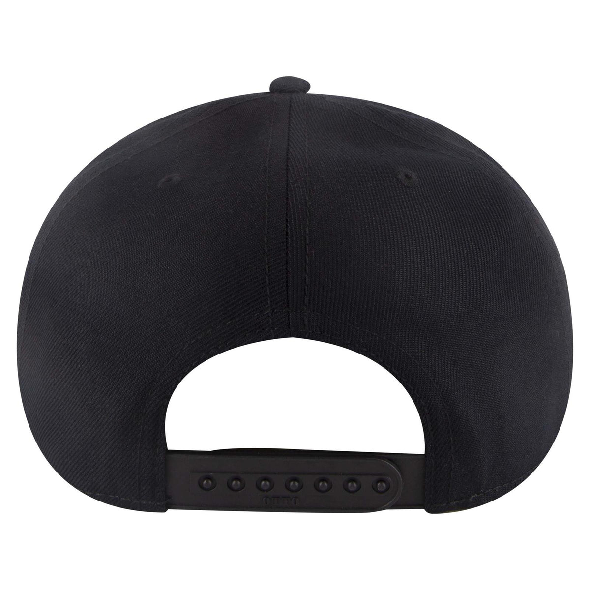 Rear View of 003A - Black OTTO CAP "OTTO SNAP" 6 Panel Pro Style Snapback Hat