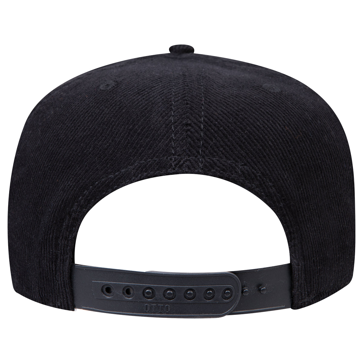Rear View of 003B - Black OTTO CAP 5 Panel Mid Profile Baseball Cap