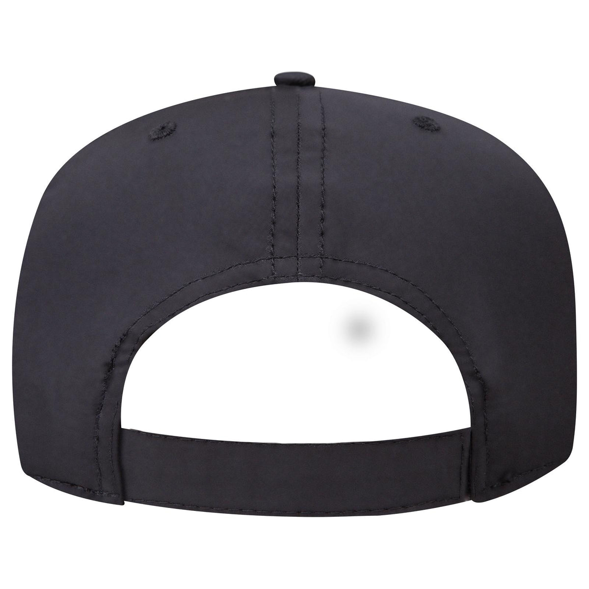 Rear View of 003B - Black OTTO CAP 5 Panel Mid Profile Baseball Cap