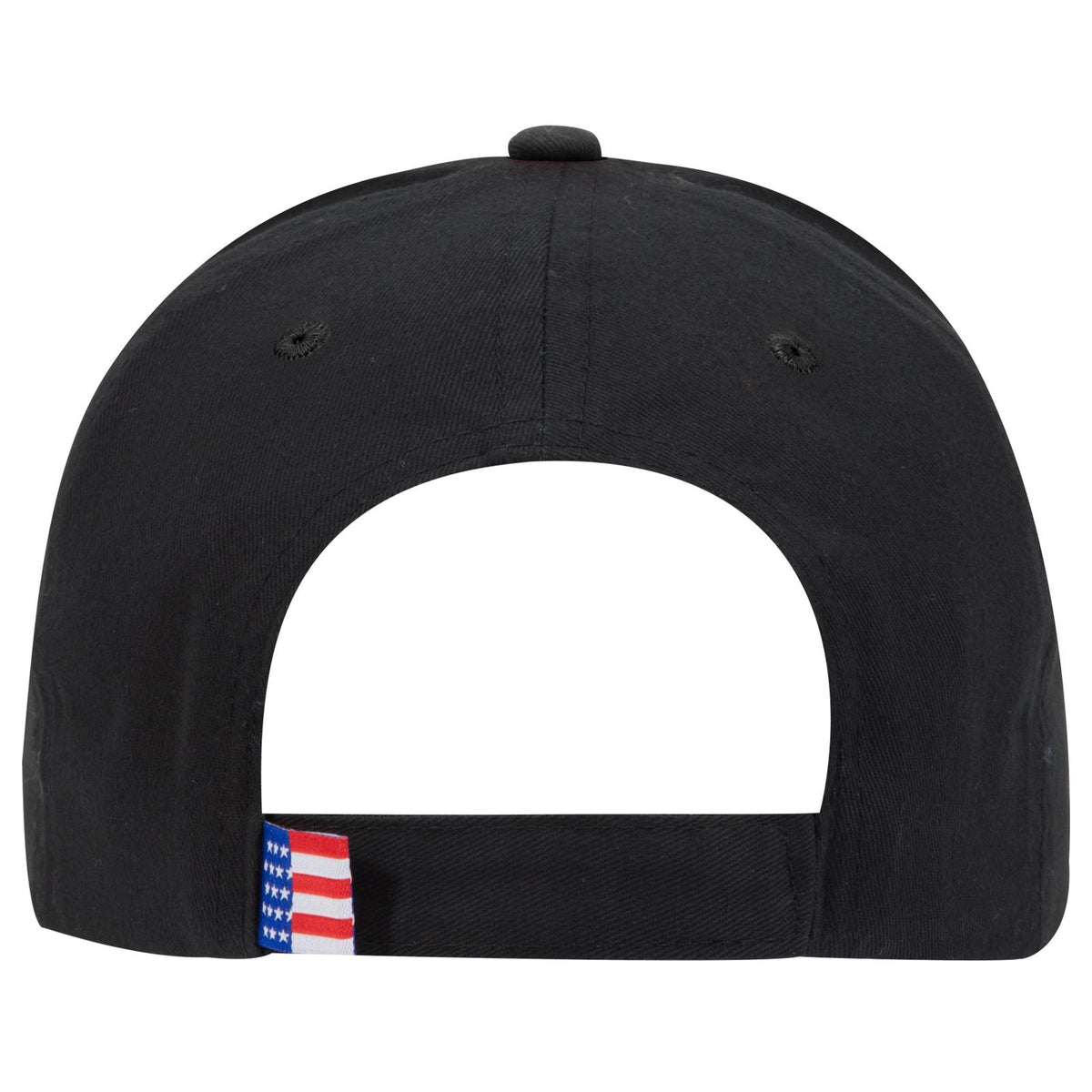Rear View of 003B - Black OTTO CAP 6 Panel Low Profile Baseball Cap