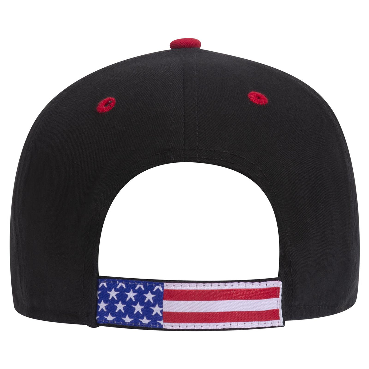 Rear View of 003B - Black OTTO CAP 6 Panel Low Profile Baseball Cap
