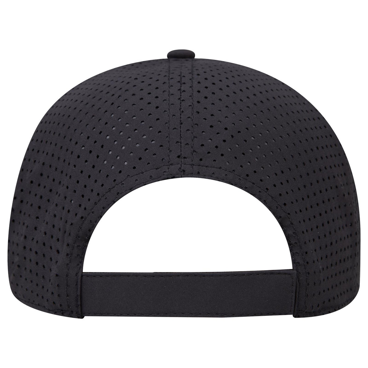 Rear View of 003B - Black OTTO CAP 6 Panel Mid Profile Baseball Cap