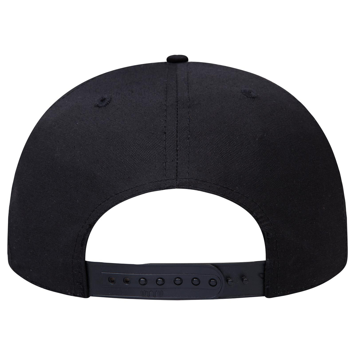 Rear View of 003B - Black OTTO CAP "OTTO SNAP" 5 Panel Pro Style Snapback Hat