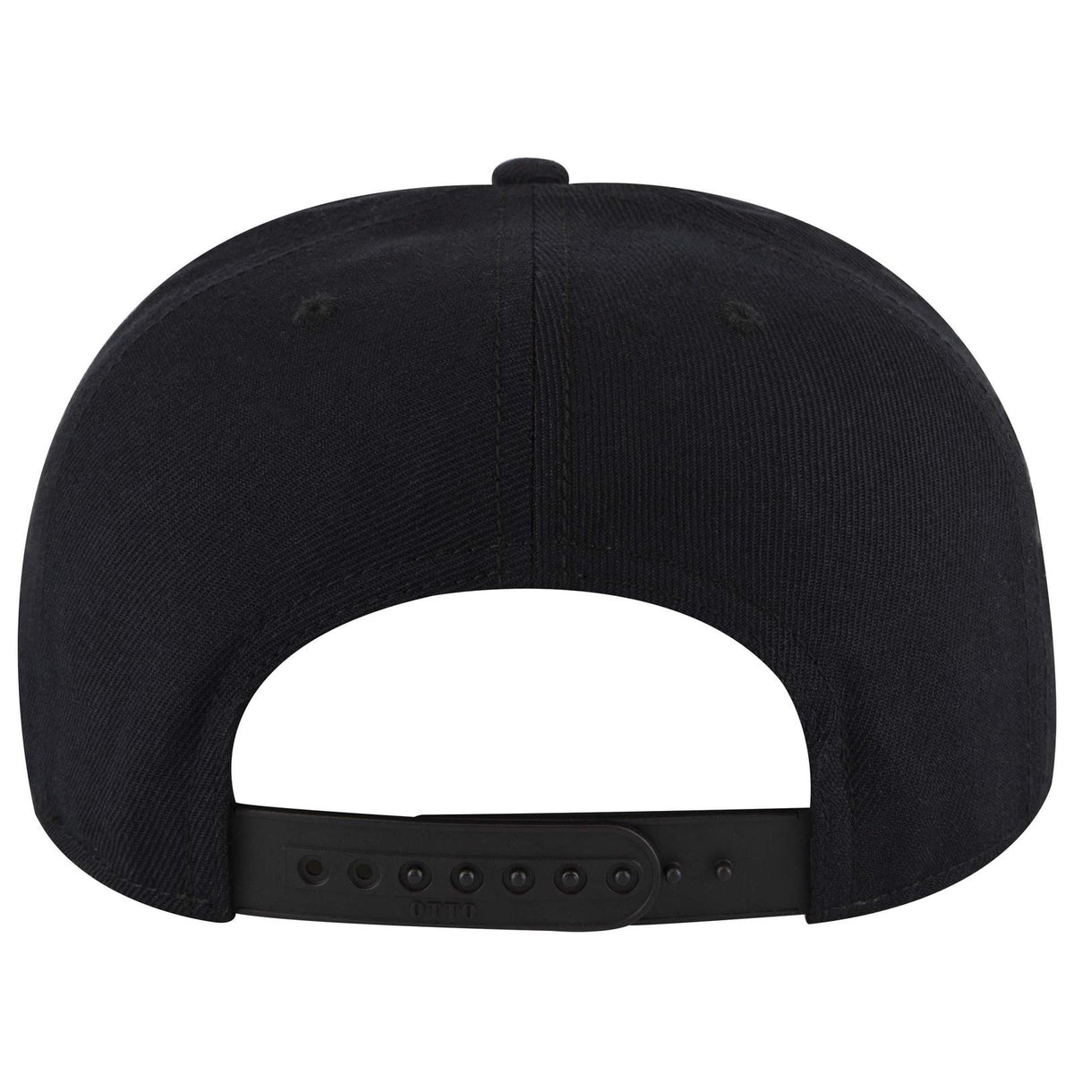 Rear View of 003B - Blk OTTO CAP "OTTO SNAP" 6 Panel Pro Style Snapback Hat