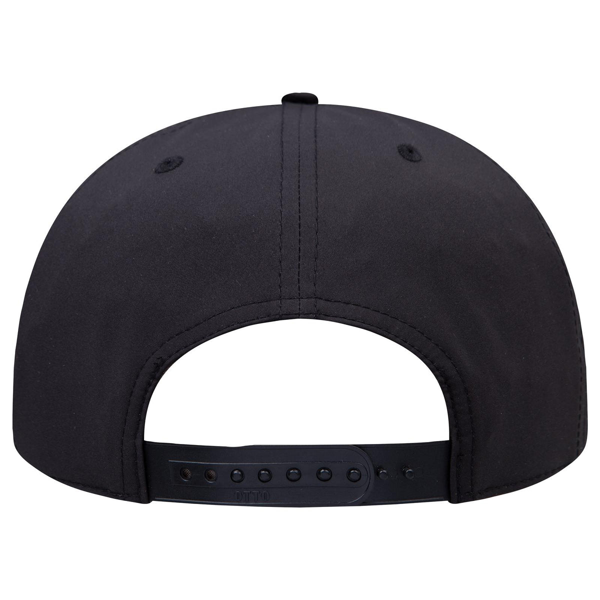 Rear View of 003C - Black OTTO CAP "OTTO SNAP" 5 Panel Pro Style Snapback Hat