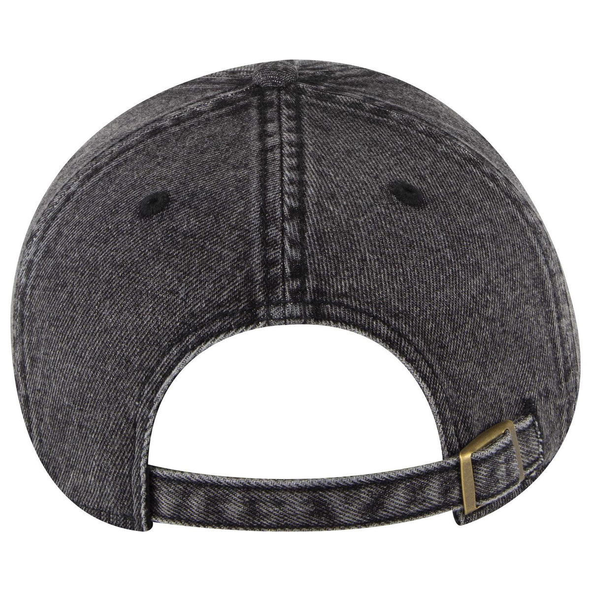 Rear View of 003D - Deep Black OTTO CAP 6 Panel Low Profile Dad Hat