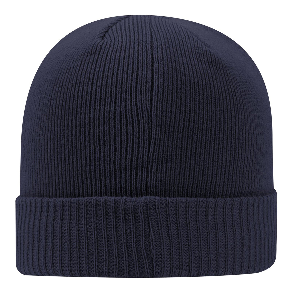 Rear View of 004 - Navy OTTO CAP 12" Classic Knit Beanie w/ Rib Knit Cuff