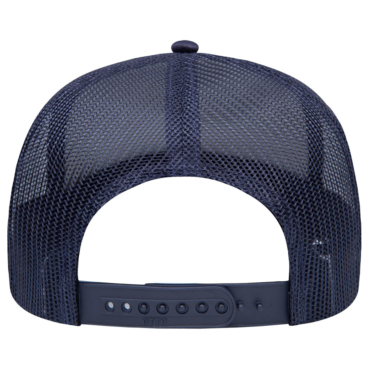 Rear View of 004 - Navy OTTO CAP 5 Panel Low Profile Mesh Back Trucker Hat