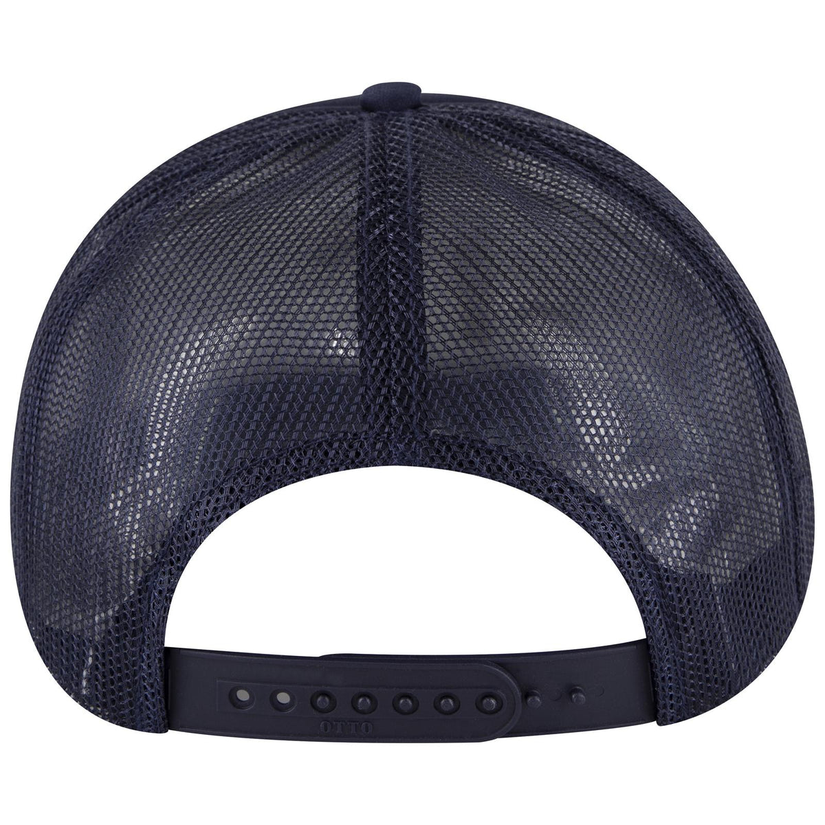 Rear View of 004 - Navy OTTO CAP 5 Panel Pro Style Mesh Back Trucker Hat