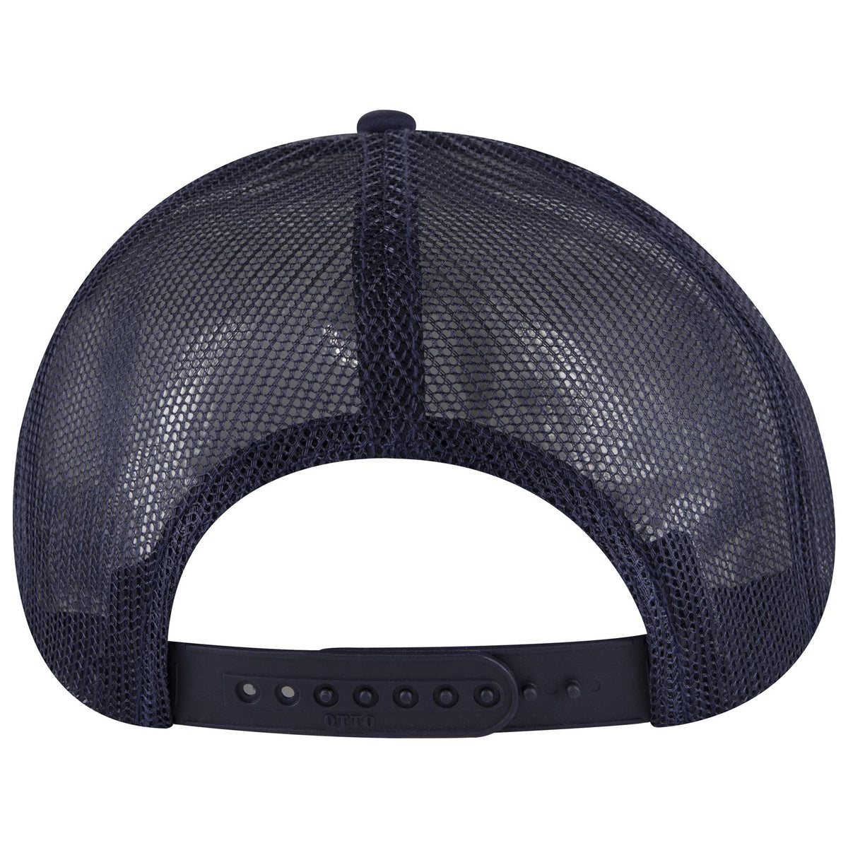 Rear View of 004 - Navy OTTO CAP 5 Panel Pro Style Mesh Back Trucker Hat