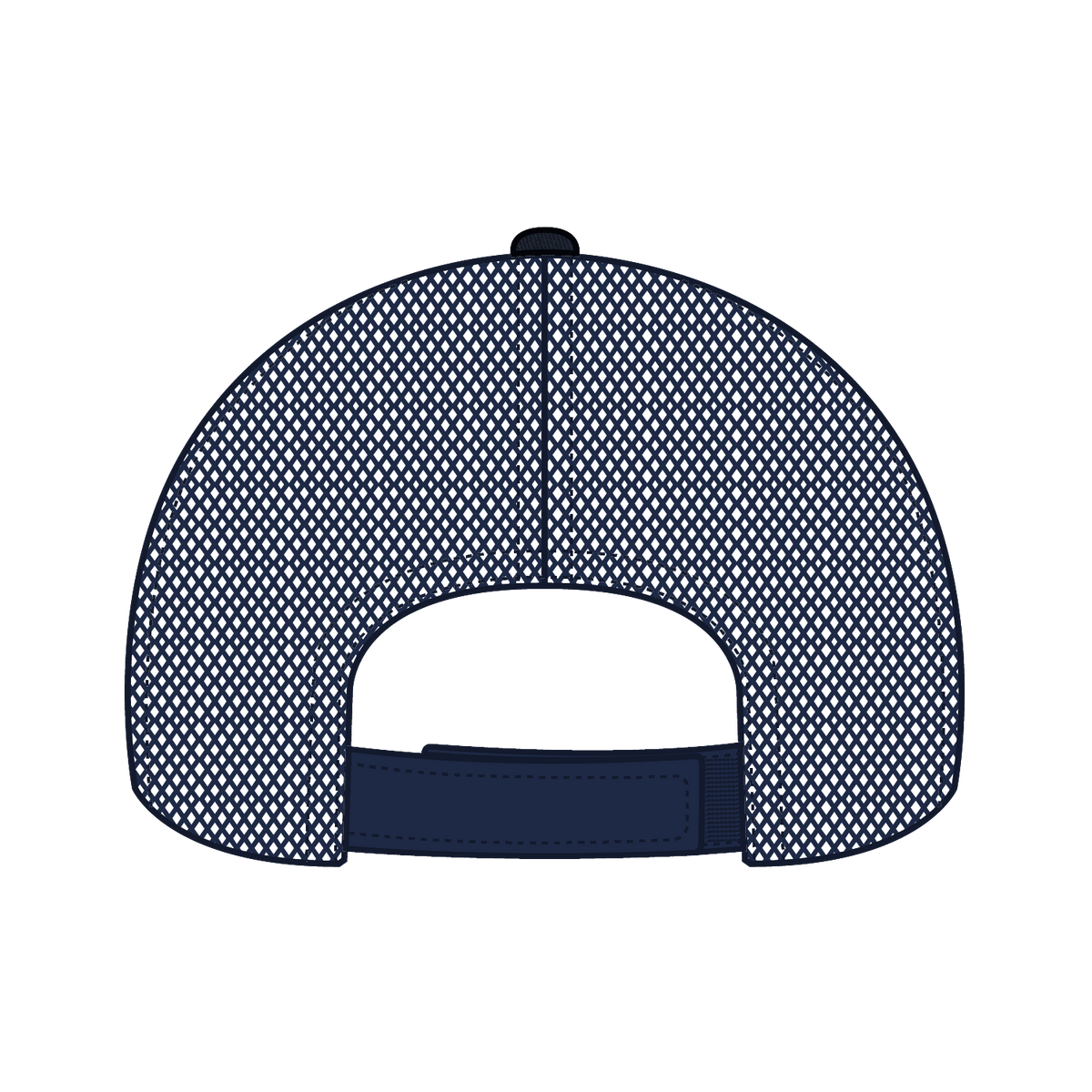 Rear View of 004 - Navy OTTO CAP 6 Panel Low Profile Mesh Back Trucker Hat