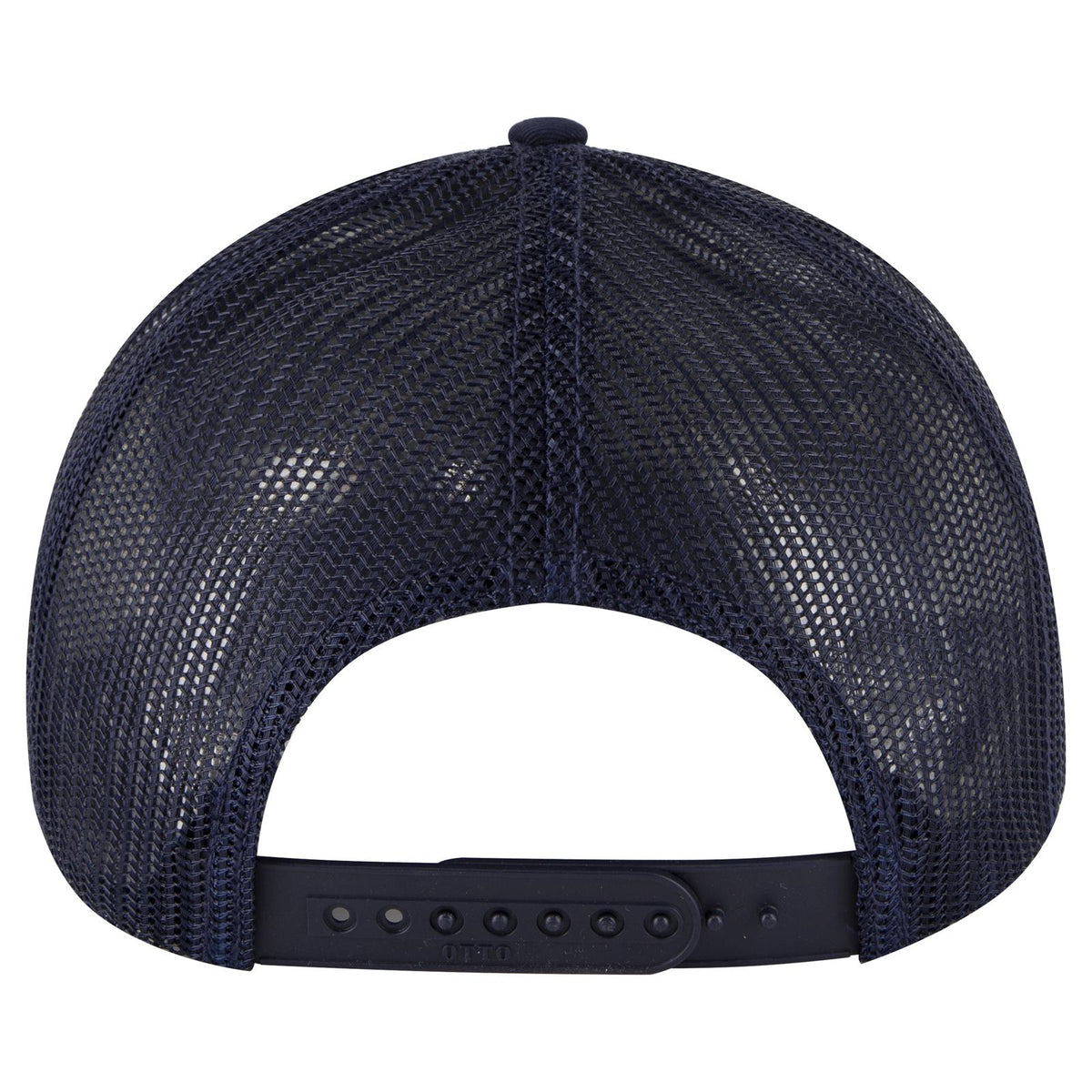 Rear View of 004 - Navy OTTO CAP 6 Panel Low Profile Mesh Back Trucker Hat