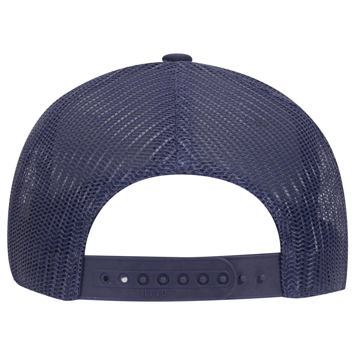 Rear View of 004 - Navy OTTO CAP 6 Panel Low Profile Mesh Back Trucker Hat