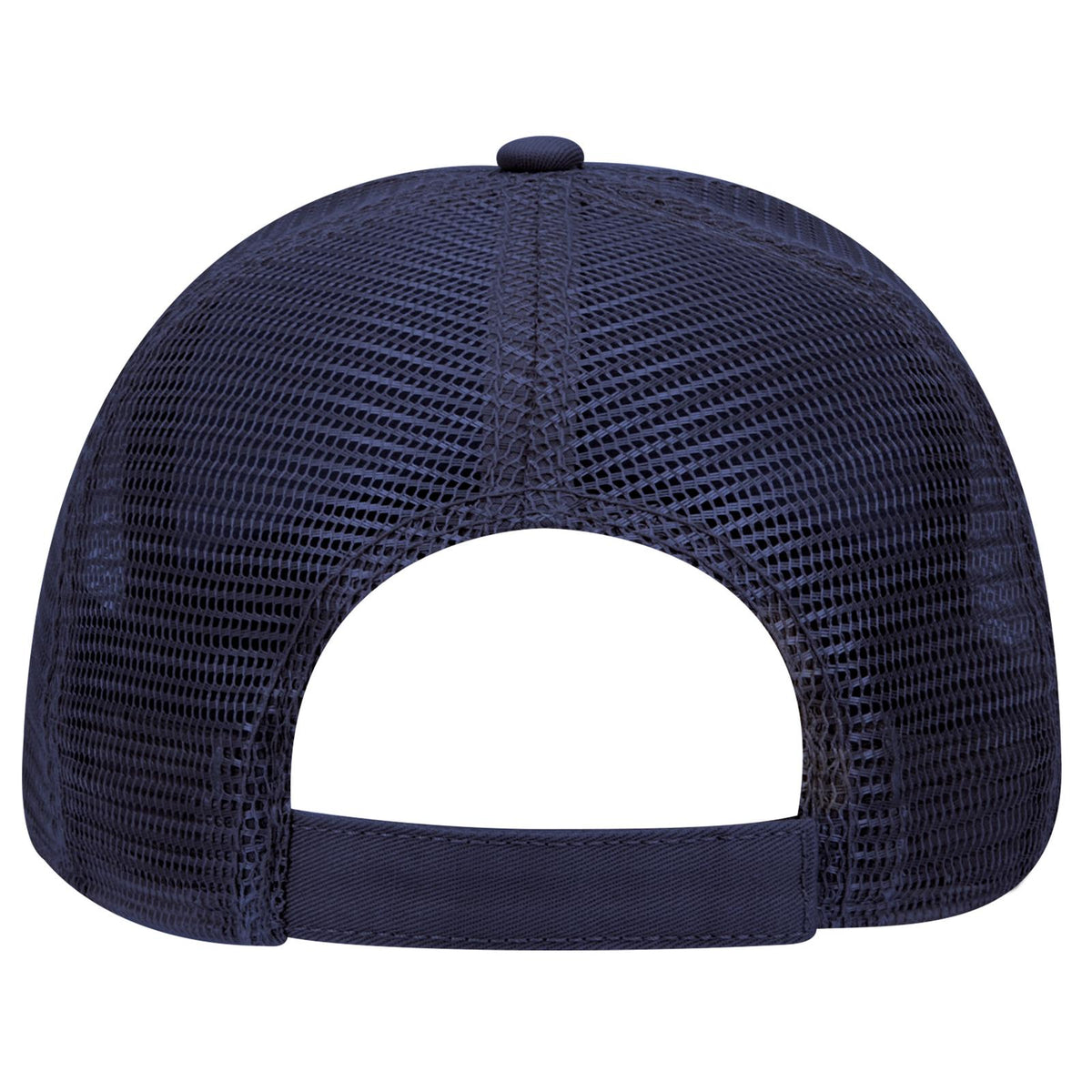 Rear View of 004 - Navy OTTO CAP 6 Panel Low Profile Mesh Back Trucker Hat