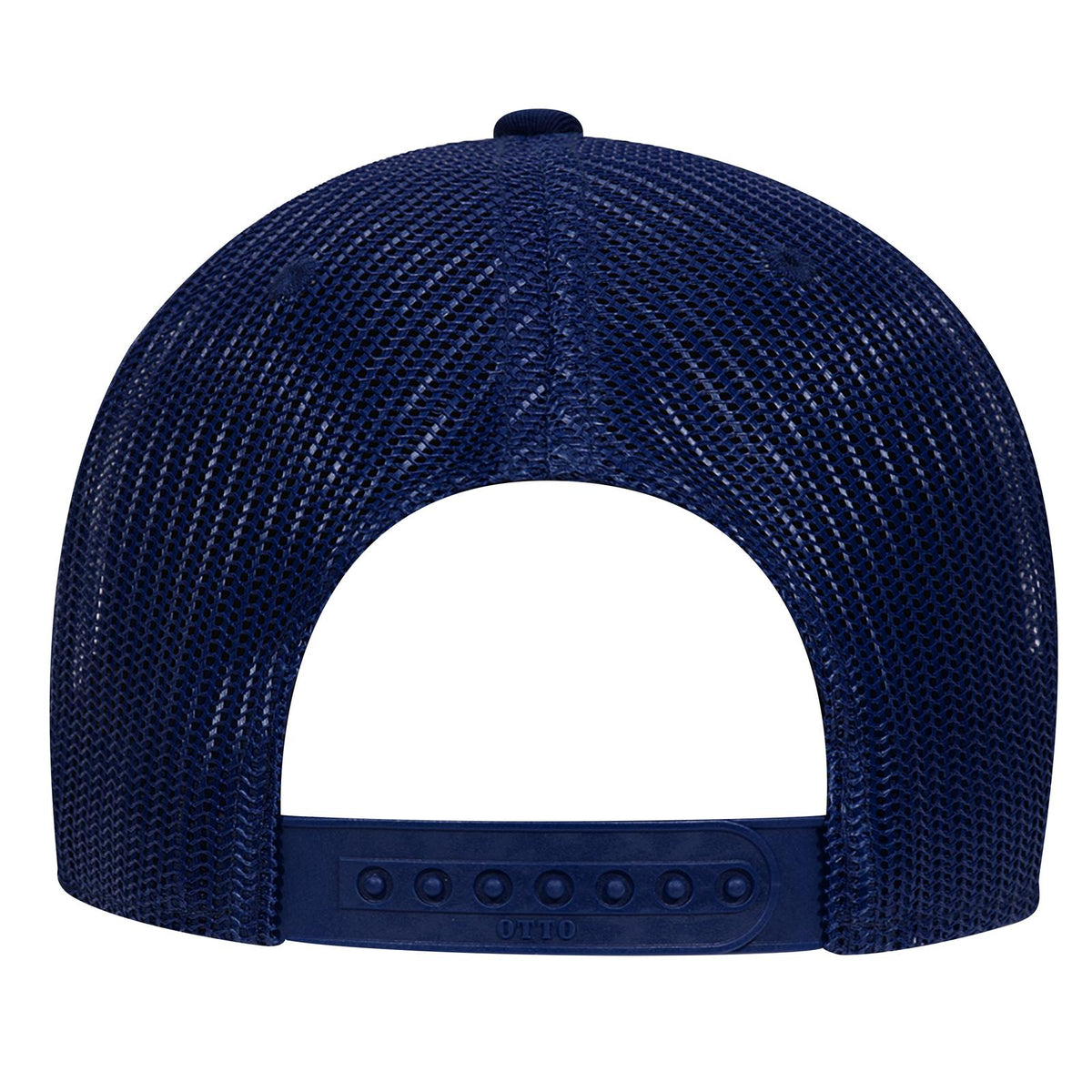 Rear View of 004 - Navy OTTO CAP 6 Panel Low Profile Mesh Back Trucker Hat