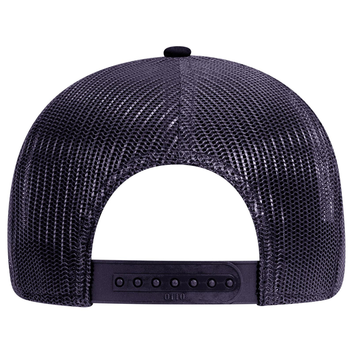 Rear View of 004 - Navy OTTO CAP 6 Panel Low Profile Mesh Back Trucker Hat