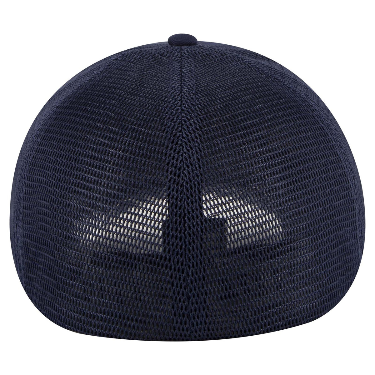 Rear View of 004 - Navy OTTO CAP "OTTO FLEX" Fitted 6 Panel Low Profile Mesh Back Trucker Hat