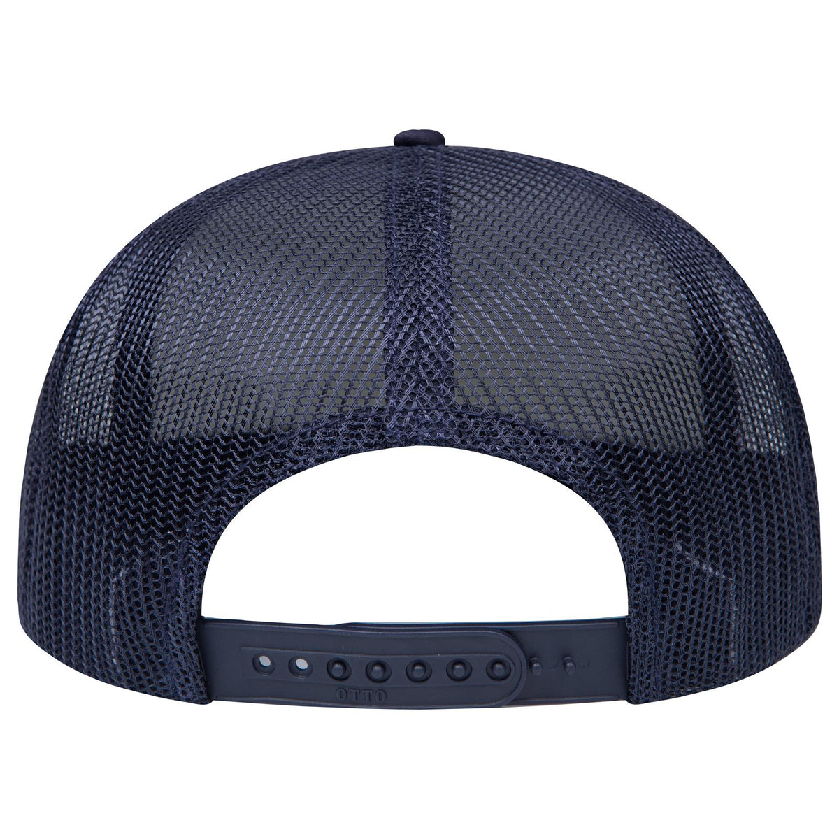 Rear View of 004 - Navy OTTO CAP "OTTO SNAP" 5 Panel Pro Style Mesh Back Trucker Snapback Hat