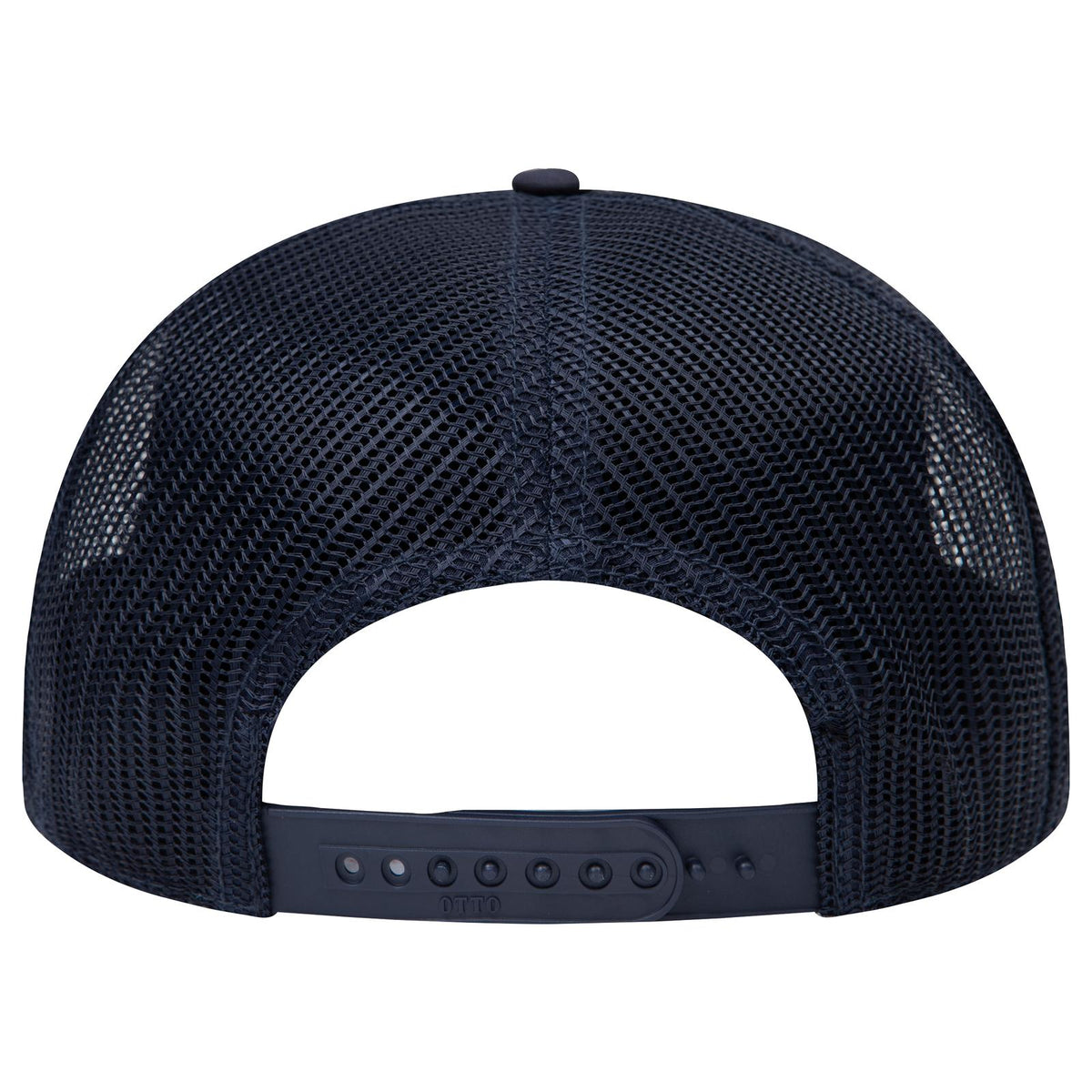 Rear View of 004 - Navy OTTO CAP "OTTO SNAP" 5 Panel Pro Style Mesh Back Trucker Snapback Hat