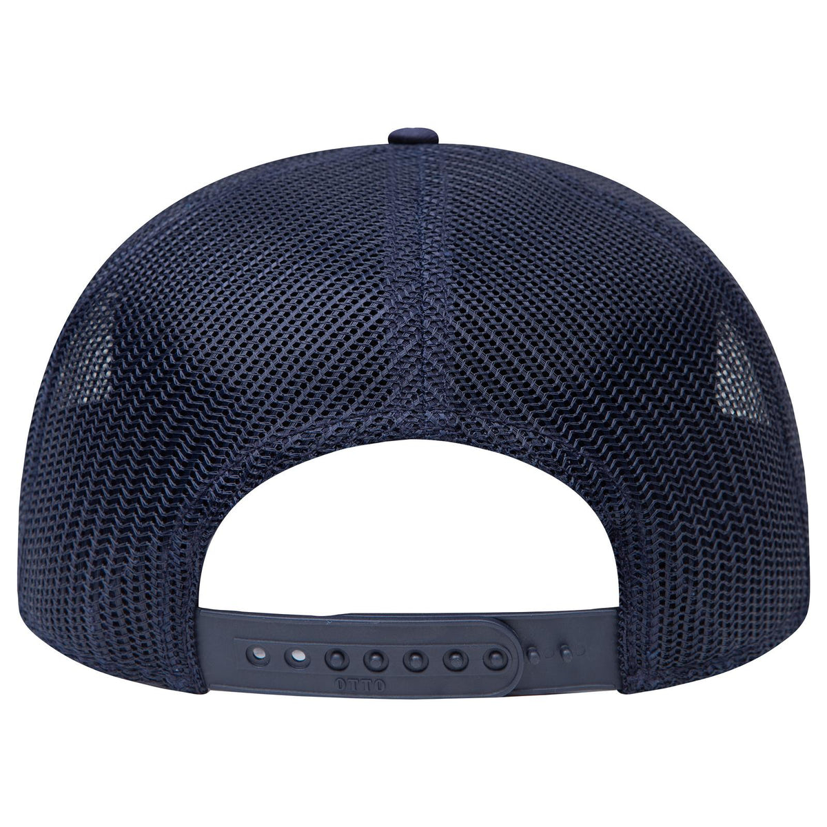 Rear View of 004 - Navy OTTO CAP "OTTO SNAP" 7 Panel Pro Style Mesh Back Trucker Snapback Hat