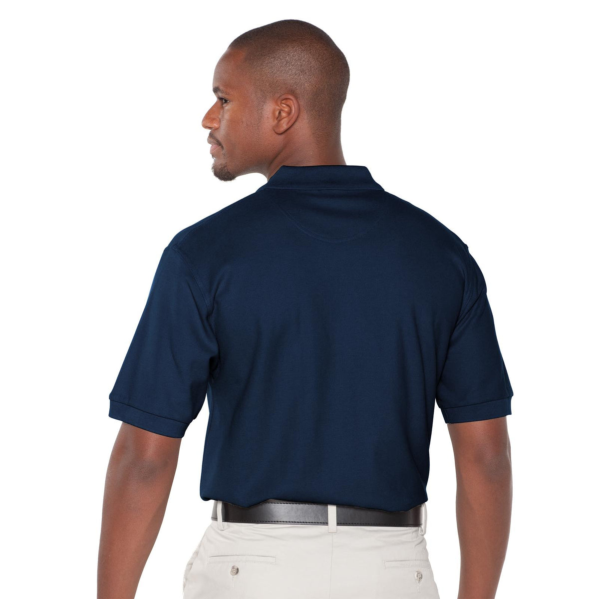 Rear View of 004 - Navy OTTO Men's Premium Sport Shirt