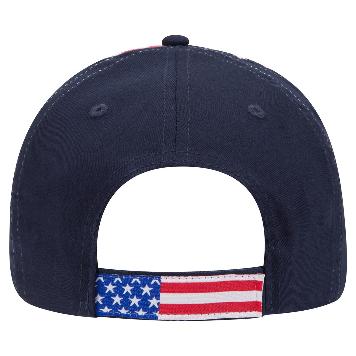 Rear View of 004D - Deep Navy OTTO CAP 6 Panel Low Profile Baseball Cap