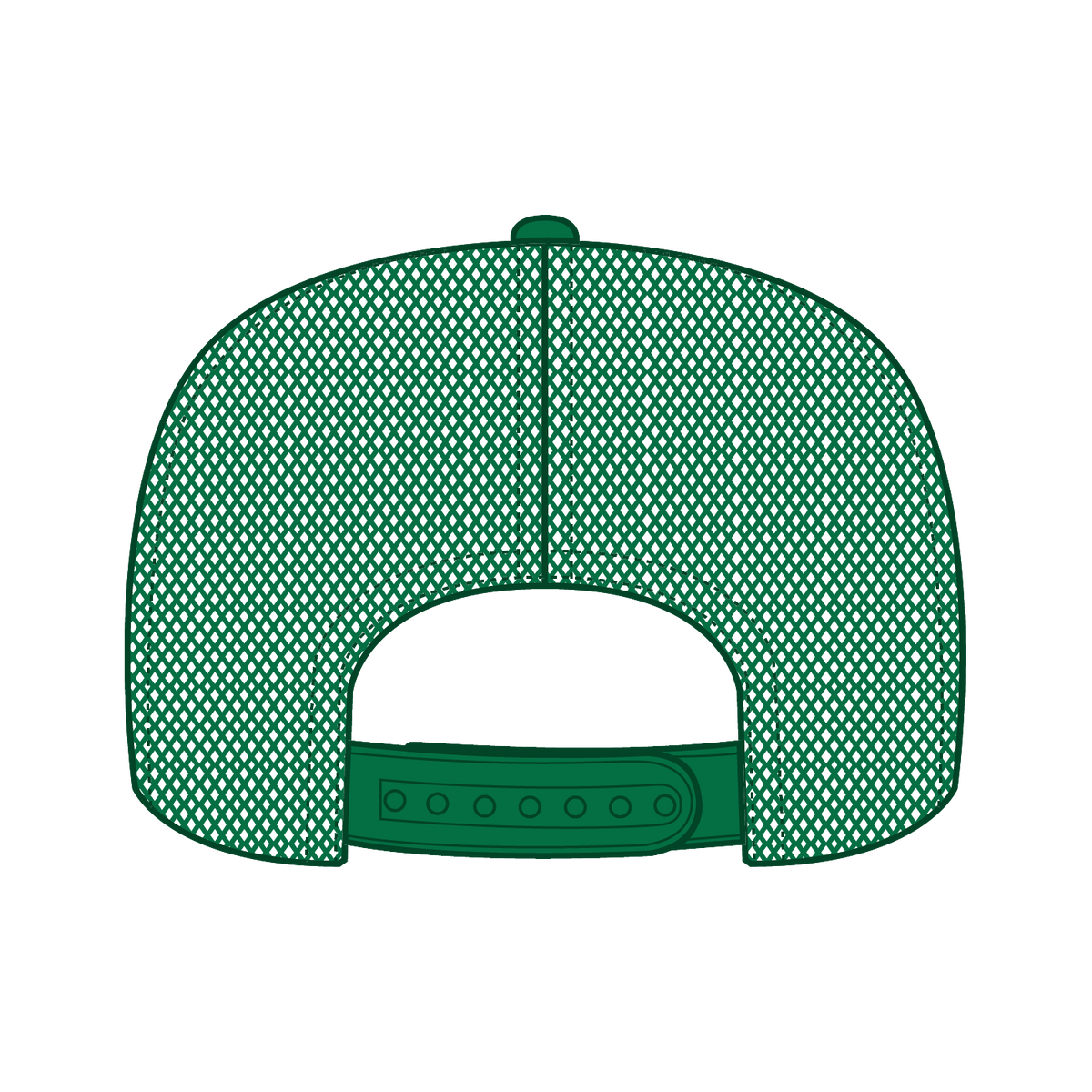 Rear View of 005 - Kelly OTTO CAP 5 Panel High Crown Mesh Back Trucker Hat