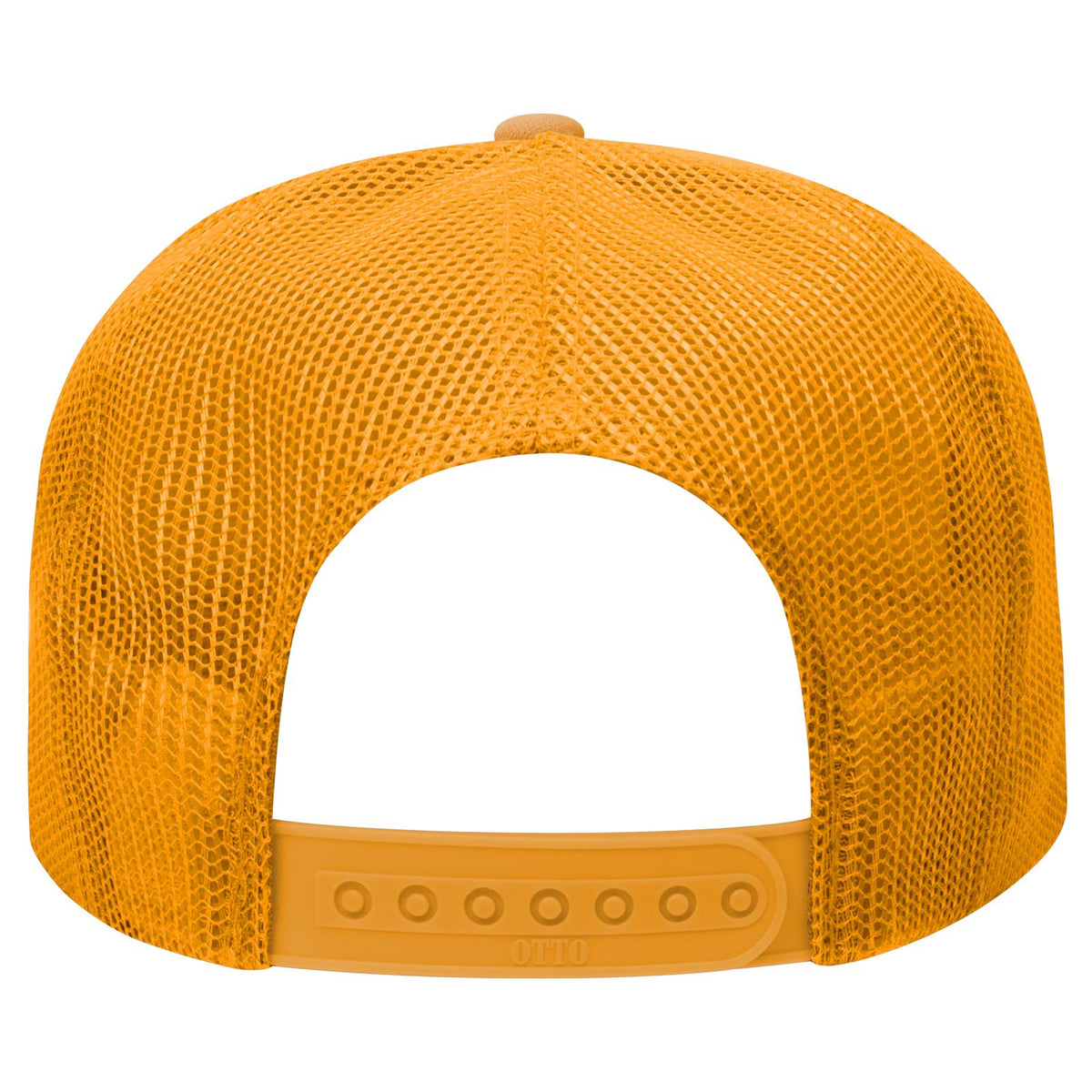 Rear View of 006 - Gold OTTO CAP 5 Panel High Crown Mesh Back Trucker Hat