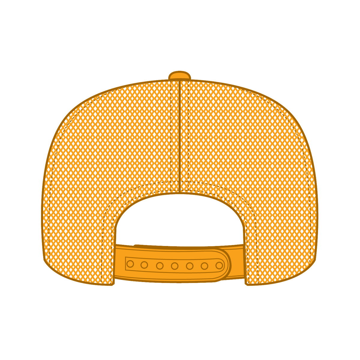 Rear View of 006 - Gold OTTO CAP 5 Panel High Crown Mesh Back Trucker Hat